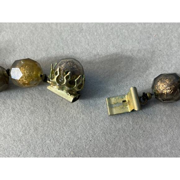 Vintage Vogue Chunky Copper Gold Tone Beaded Necklace and Earrings - Picture 10 of 13